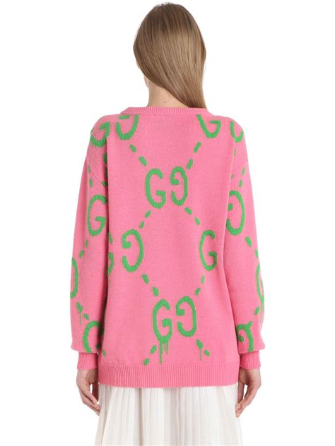 pink gucci sweater replica|Gucci bee embroidered sweater.